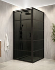 Paroi de douche Oris - 90 x 200 - Verre noir - Noir