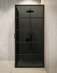 Paroi de douche Oris - 90 x 200 - Verre noir - Noir