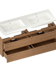 Meuble de salle de bain Arato - 140 cm - Chêne chaud - Lavabo Blanc - Précommander