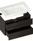 Meuble de salle de bain Sova - 80cm - Bois de noyer - Lavabo Blanc - Précommander