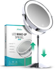Miroir de maquillage - Hauteur réglable - Chrome - Grossissement 1-10x