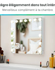 Miroir Hollywood - Enceintes Bluetooth 58x48cm - Blanc