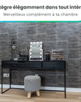 Miroir Hollywood - 44x30cm - Blanc
