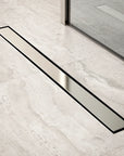 Caniveau de douche – 80 cm – Grille à carreaux – Acier inoxydable – avec bride - Précommander