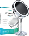 Miroir de maquillage - Rechargeable - Chrome - Grossissement 1-10x