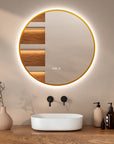 Miroir de salle de bains - 80 cm - Cadre Doré - Précommander