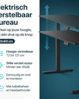 Bureau assis debout Flowsense - Bureau électrique réglable - 140 x 60 cm