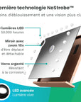 Miroir Hollywood - Enceintes Bluetooth - 80x60cm - Or Rose