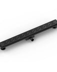 Caniveau de douche – 80 cm – Noir mat – Grille standard – Acier inoxydable – avec bride