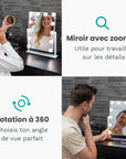 Miroir Hollywood - 44x30cm - Blanc