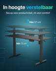 Bureau assis debout Flowsense - Bureau électrique réglable - 160 x 60 cm