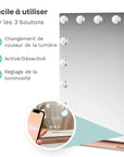 Miroir Hollywood - Enceintes Bluetooth - 80x60cm - Or Rose