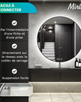 Miroir de Salle de Bain - 80cm - Cadre Noir - Précommander