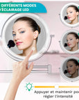 Miroir de maquillage - Rechargeable - Chrome - Grossissement 1-7x