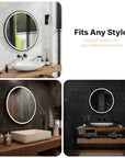 Miroir de salle de bain - 80cm - Cadre noir