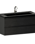 Meuble de salle de bain Sena - 100 cm - Chêne Noir - Lavabo Noir - Précommander