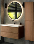 Meuble de salle de bain Sena - 100 cm - Chêne Chaud - Lavabo Blanc