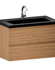 Meuble de salle de bain Sova - 80 cm - Chêne Chaud - Lavabo Noir