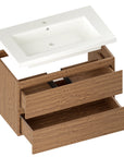 Meuble de salle de bain Sova - 80 cm - Chêne Chaud - Lavabo Blanc