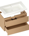 Meuble de salle de bain Sova - 80 cm - Chêne Clair - Lavabo Blanc