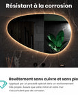 Miroir de salle de bain - 120x75cm Asymétrique - Sans cadre - Précommander