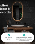 Miroir de salle de bains - 120x60cm Ovale - Cadre noir