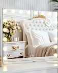 Miroir Hollywood - 80x60cm - Blanc