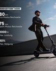 SEGWAY Ninebot MAX G3 D E-Scooter - 11 Zoll Elektroroller in Schwarz/Silber/Rot - Reichweite 80km, IPX6