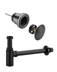 Kit d’évacuation noir mat – bonde clic-clac – siphon