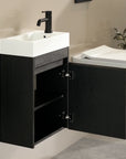 Meuble vasque Elen – 40 cm – Chêne Noir – Lavabo Blanc