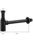 Kit d’évacuation noir mat – bonde clic-clac – siphon