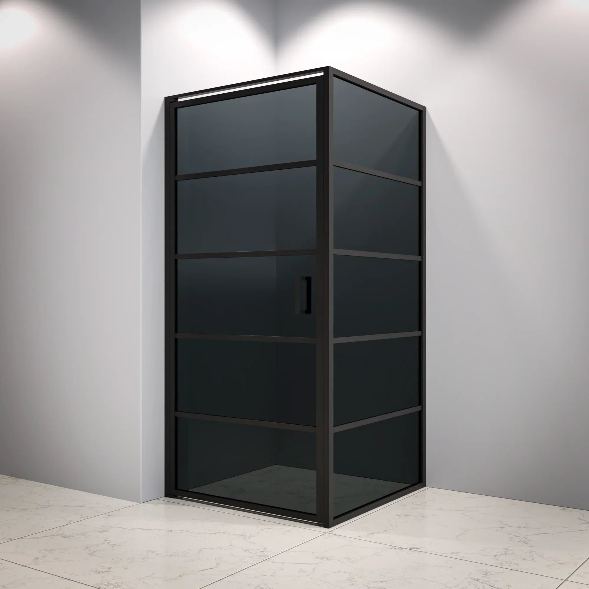 Paroi de douche Oris - 90 x 200 - Verre noir - Noir