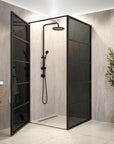 Paroi de douche Oris - 90 x 200 - Verre noir - Noir