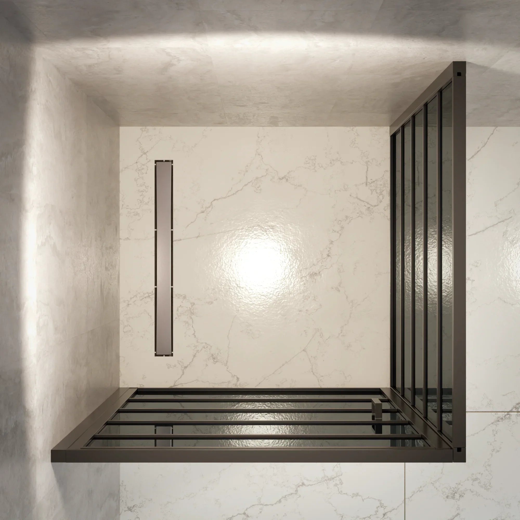 Paroi de douche Oris - 90 x 200 - Verre noir - Noir