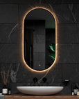 Miroir de salle de bains - 100x50cm Ovale - Cadre noir - Précommander