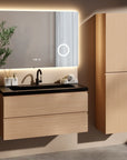 Ensemble meuble vasque Monaco – 100 cm – Chêne Clair – Lavabo Noir