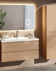 Ensemble meuble vasque Amara – 100 cm – Chêne Clair – Lavabo Blanc