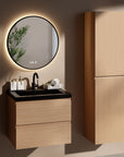 Ensemble meuble vasque Monaco – 60 cm – Chêne Clair – Lavabo Noir