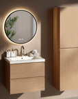 Ensemble meuble vasque Amara – 60 cm – Chêne Clair – Lavabo Blanc