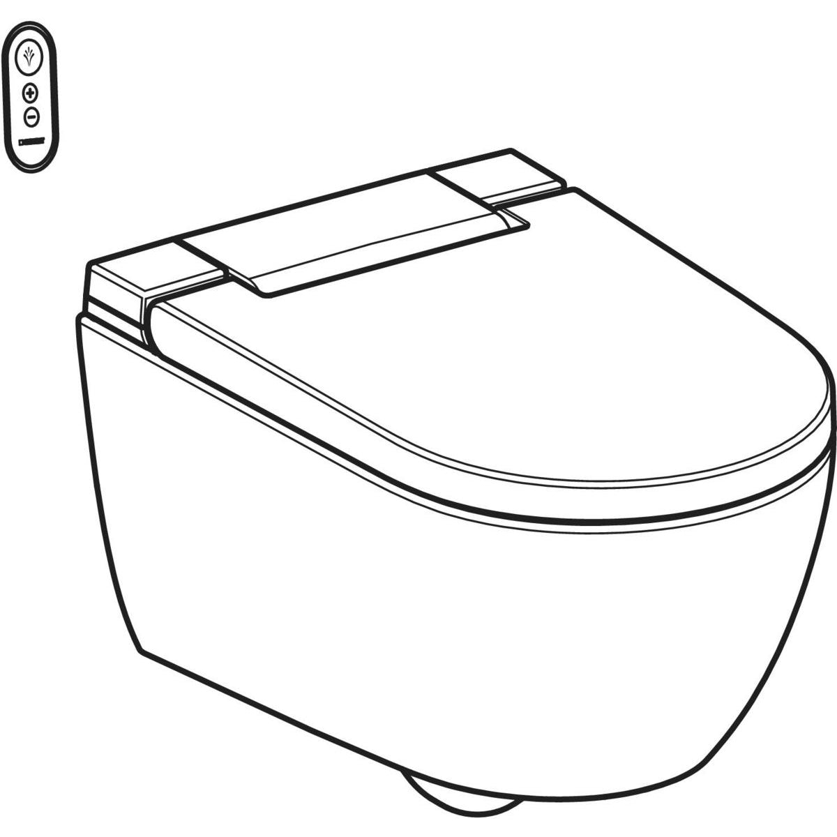 Geberit AquaClean Alba - WC Suspendu Douche Intégrée, Télécommande, Sans Bride