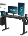 Bureau assis debout Flowsense - Bureau électrique réglable - 140 x 60 cm