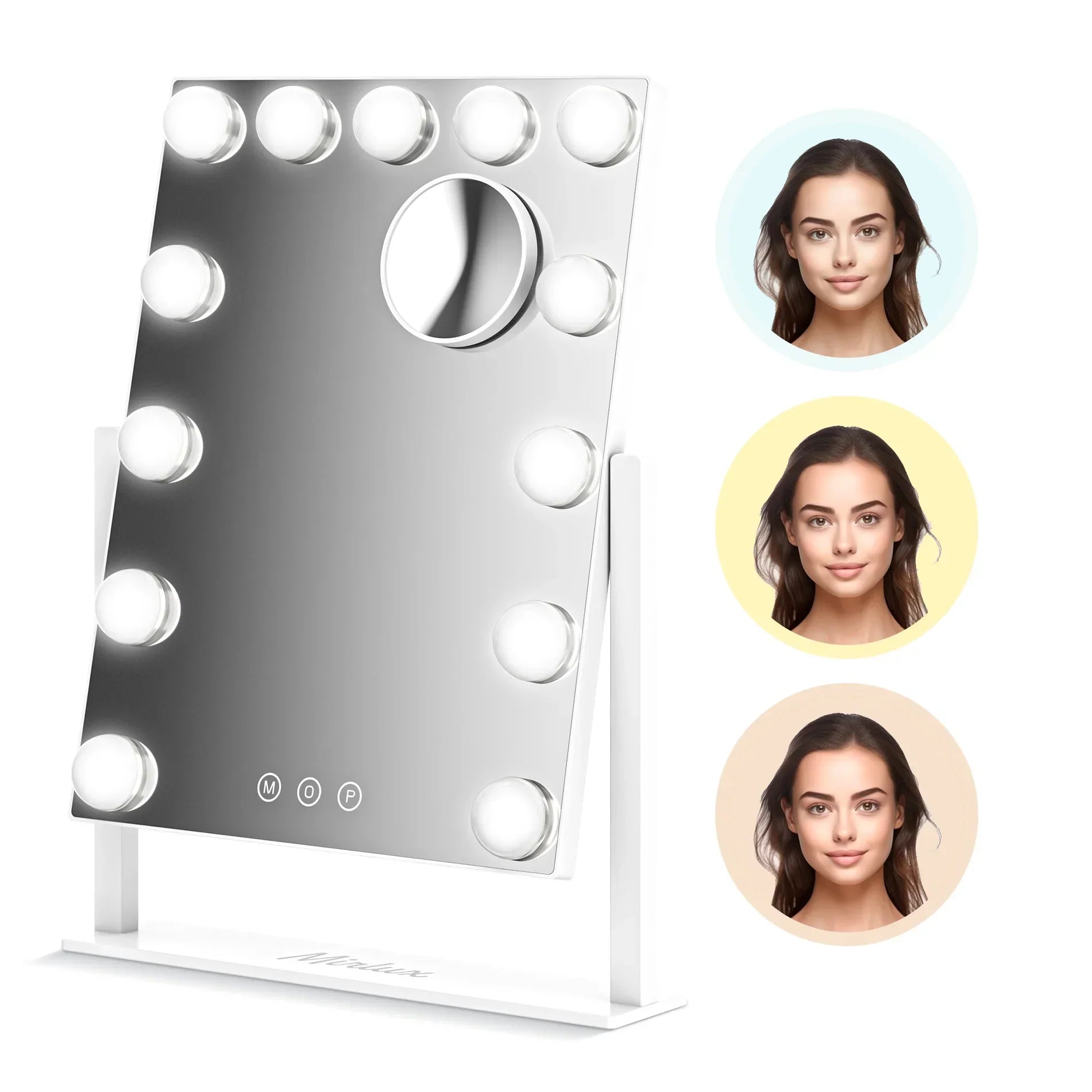 Miroir Hollywood - 44x30cm - Blanc
