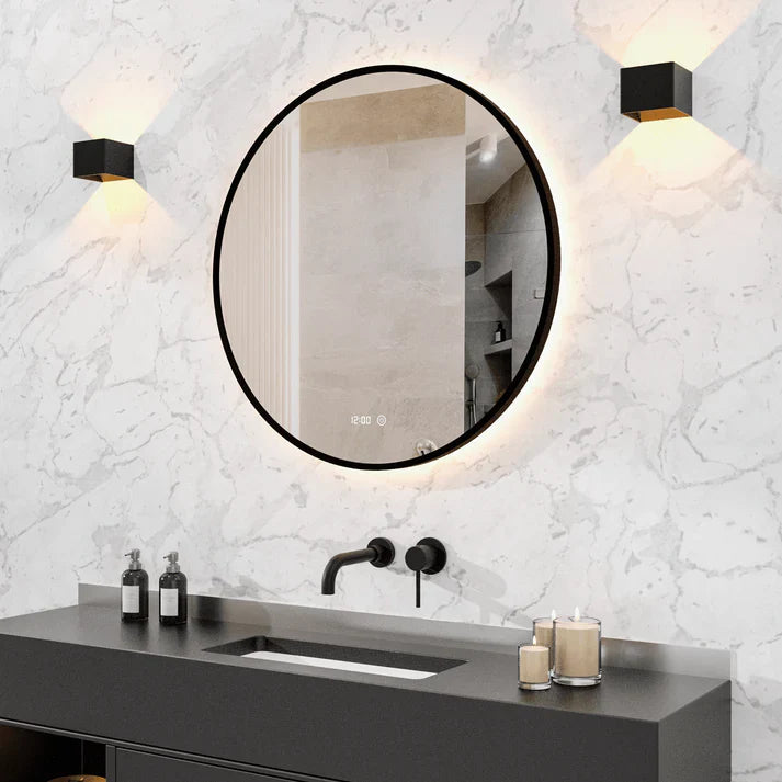 Miroir de salle de bain - 100cm - Cadre noir - Précommander