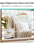 Miroir Hollywood - Enceintes Bluetooth - 80x60cm - Or Rose