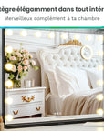 Miroir Hollywood - Enceintes Bluetooth - 80x60cm - Noir