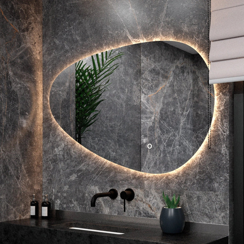 Miroir de salle de bain - 120x75cm Asymétrique - Sans cadre - Précommander