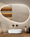 Miroir de salle de bain - 100x62.5 cm Asymétrique - Sans cadre - Précommander