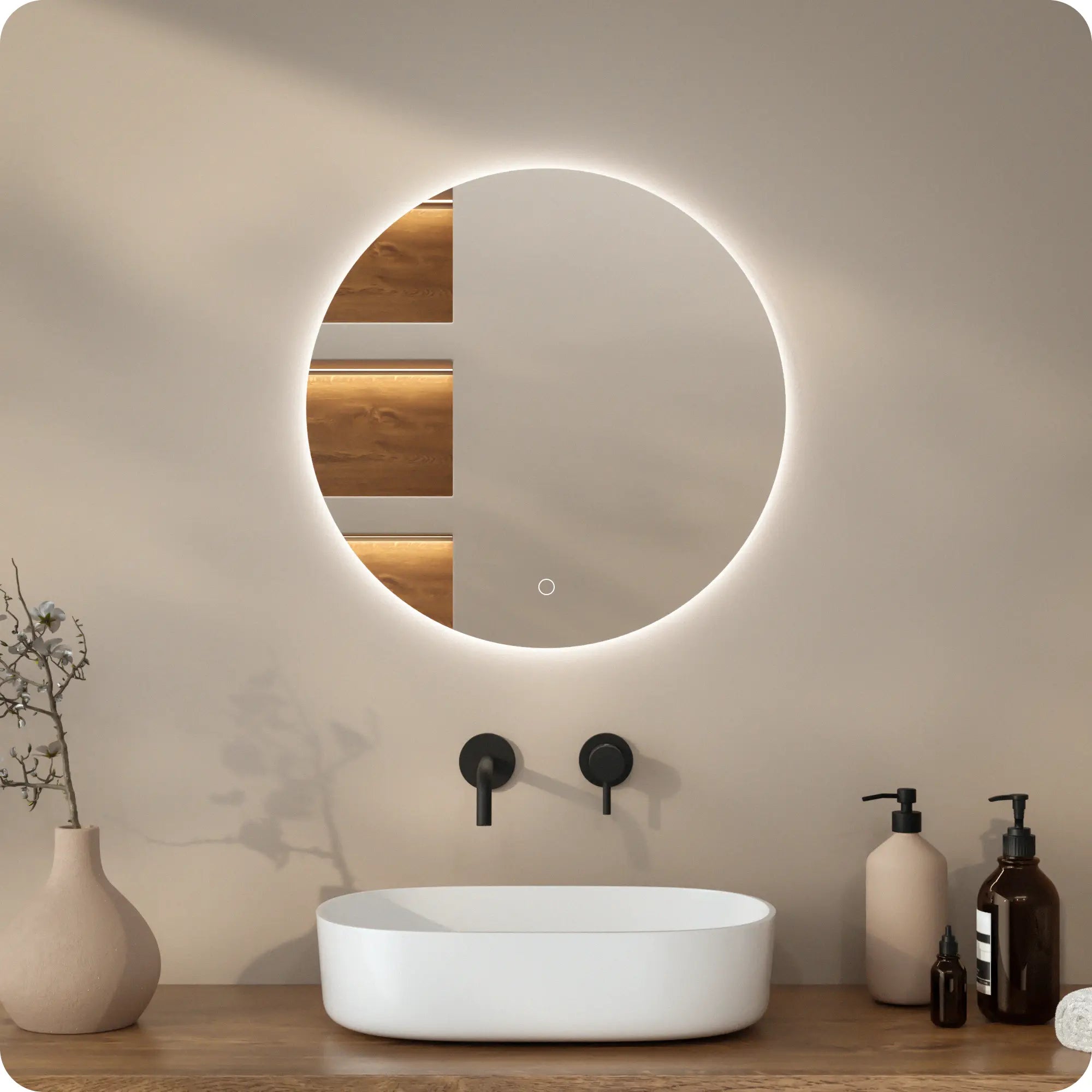 Miroir de salle de bain - 60cm - Sans cadre - Précommander