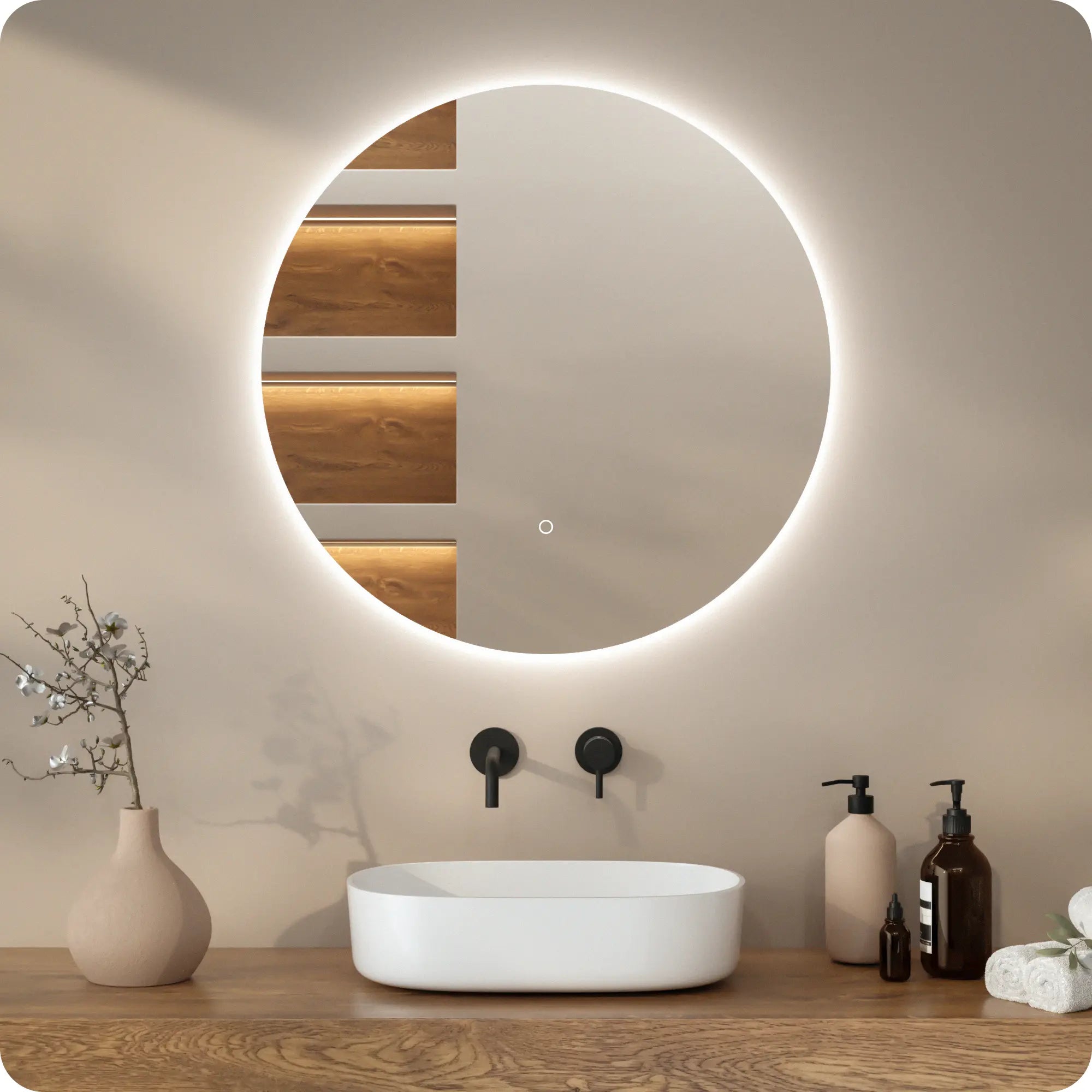 Miroir de salle de bain - 80cm - Sans cadre - Précommander