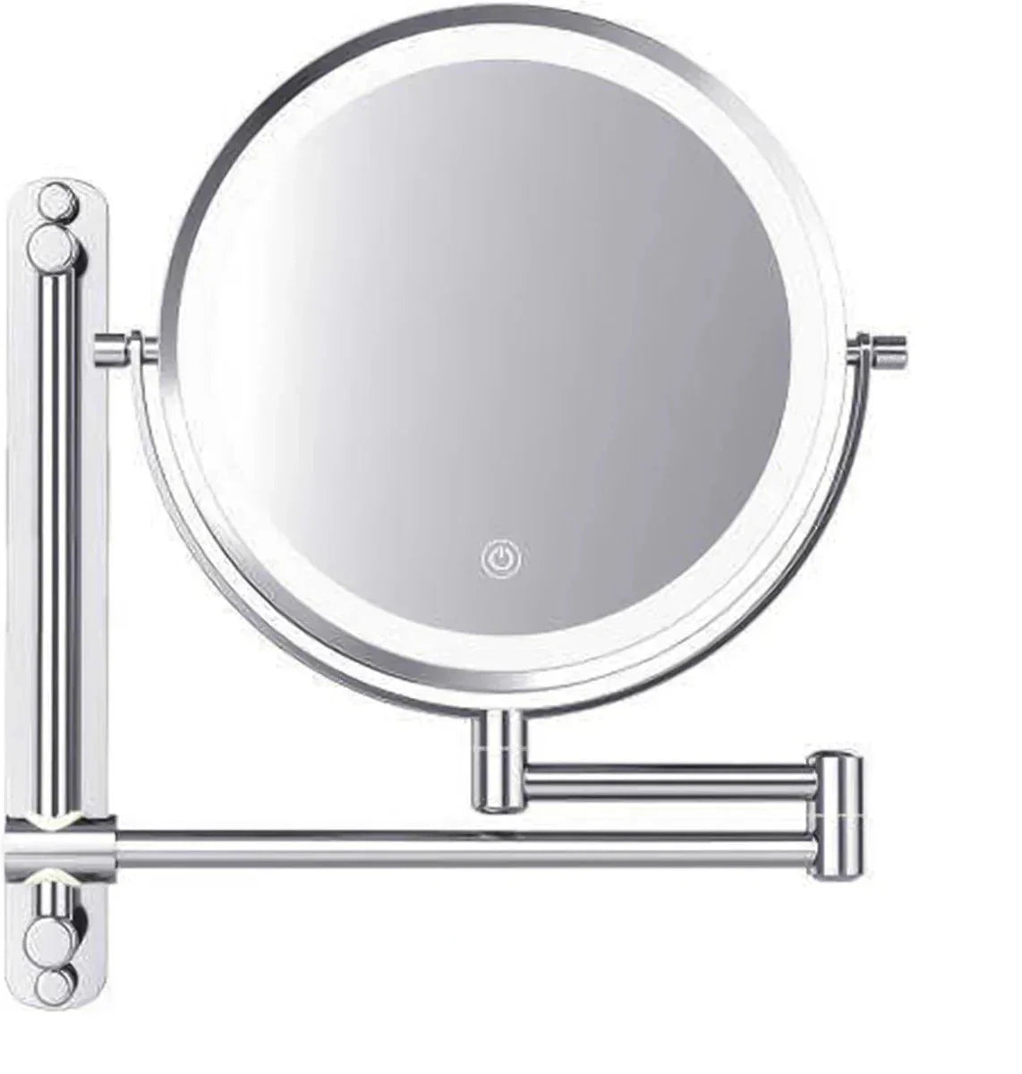 Miroir de maquillage - Rechargeable - Chrome - Grossissement 1-7x